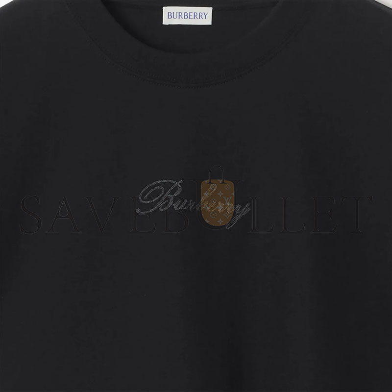 BURBERRY CHECK CURSIVE LOGO COTTON T-SHIRT 81191831